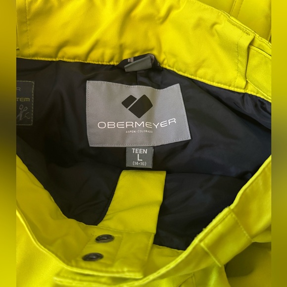 Youth Boys Lime Green Obermeyer Ski Pants w/Adjustable waist and Length Size Lg - Picture 5 of 7